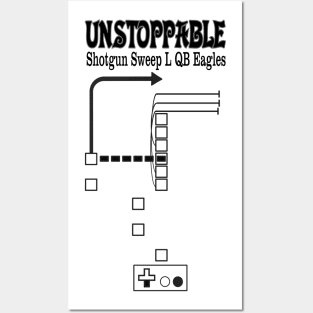 Unstoppable Tecmo Super Bowl Play shotgun sweep left QB Eagles Posters and Art
